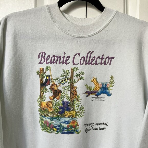 Vintage 1998 Beanie Collector Sweatshirt Womens L Beanie Babies 90s - Picture 2 of 11